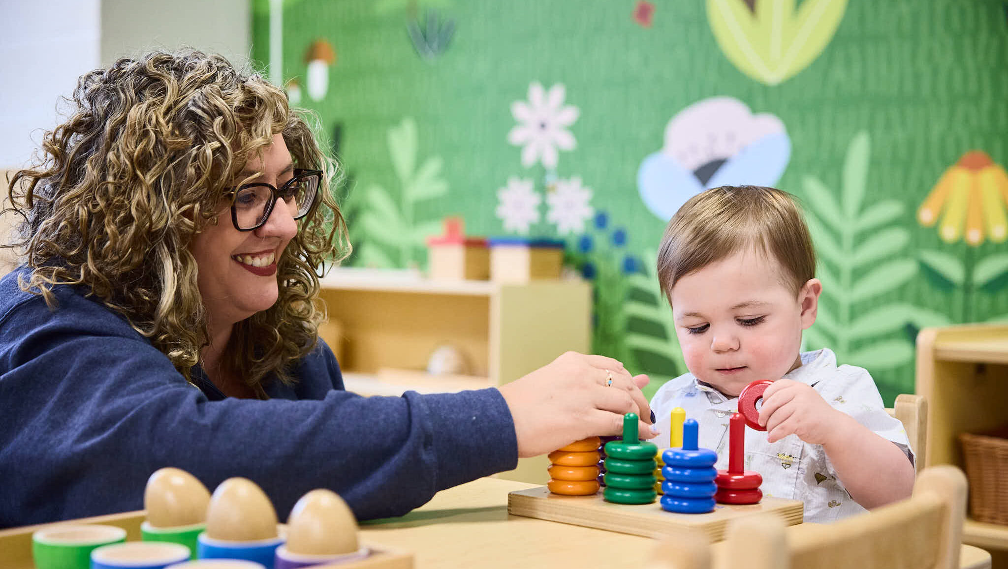 Educator and Infant/Toddler interacting together